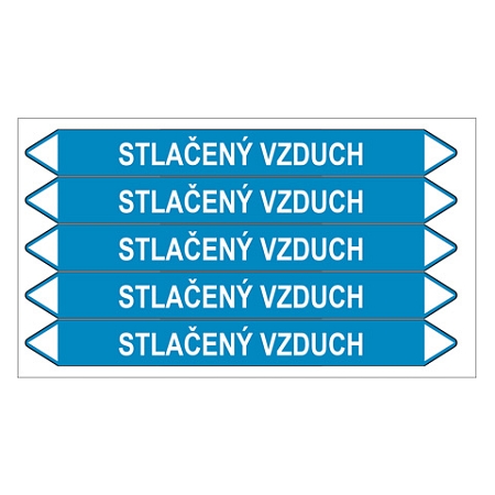 Značení potrubí, stlačený vzduch,5 ks, 150 × 12 mm